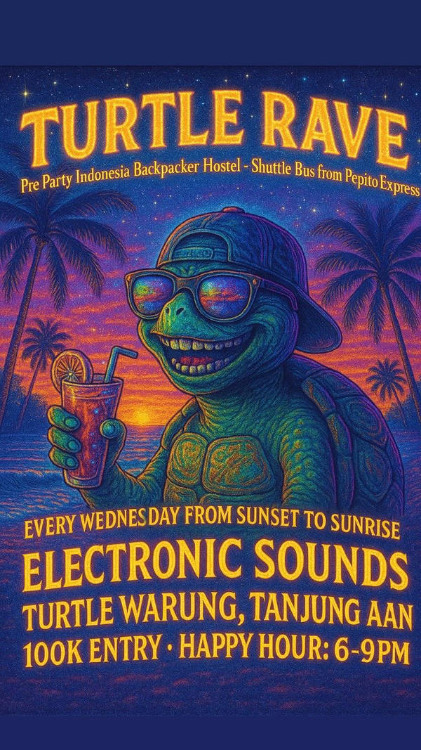 Turtle Rave - Tanjung Ann - Lombok at TURTLE Warung & Bar