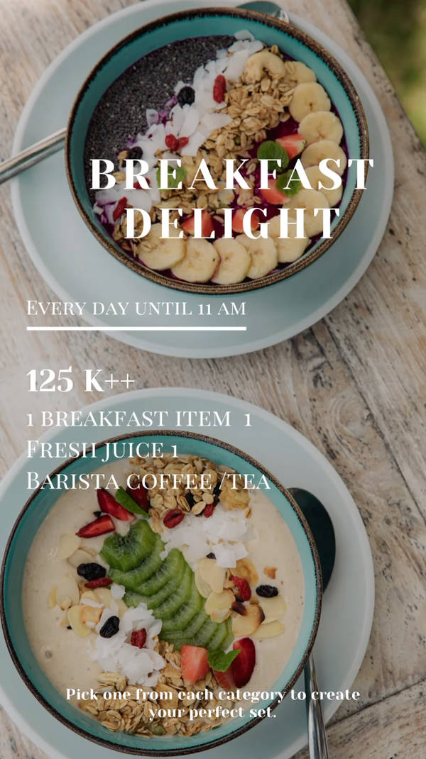Outta Break Brekkie Set at Segara Lombok bar & restaurant