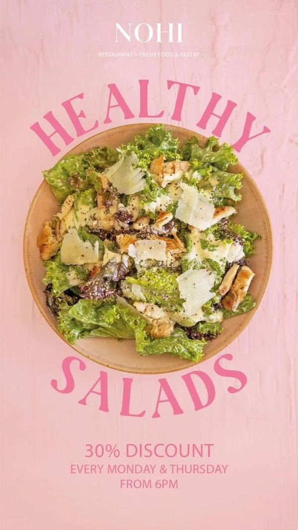 Healthy Salads at Nohi on Thursdays at NOHI