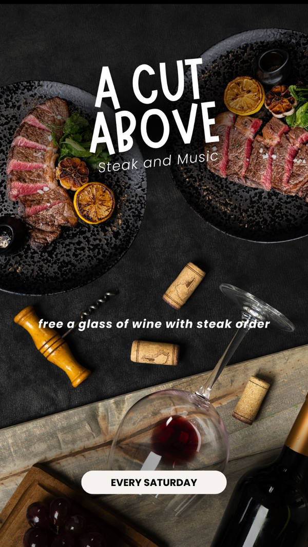 Complimentary wine with every steak at Soirée Lombok