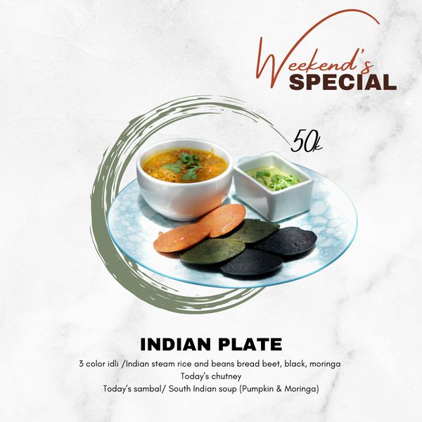 Terra Special Weekend "3 Color Idli Plate"  at Terra Plant Based Food