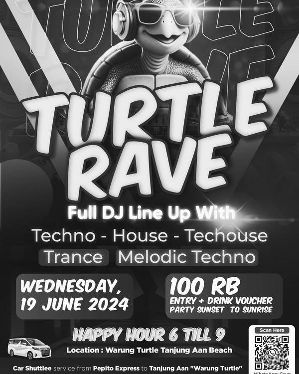 Turtle Rave 19th June 2024 at TURTLE Warung & Bar