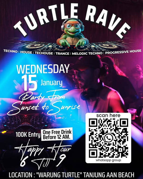 Turtle Rave - Tanjung Ann - Lombok at TURTLE Warung & Bar