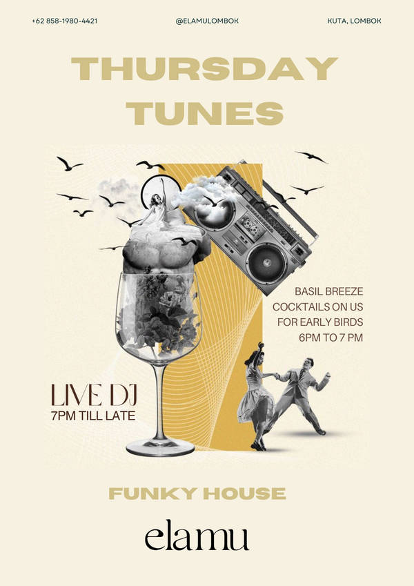 Elamu: Thursday Tunes - FUNKY HOUSE - 6th August 2024 at ELAMU